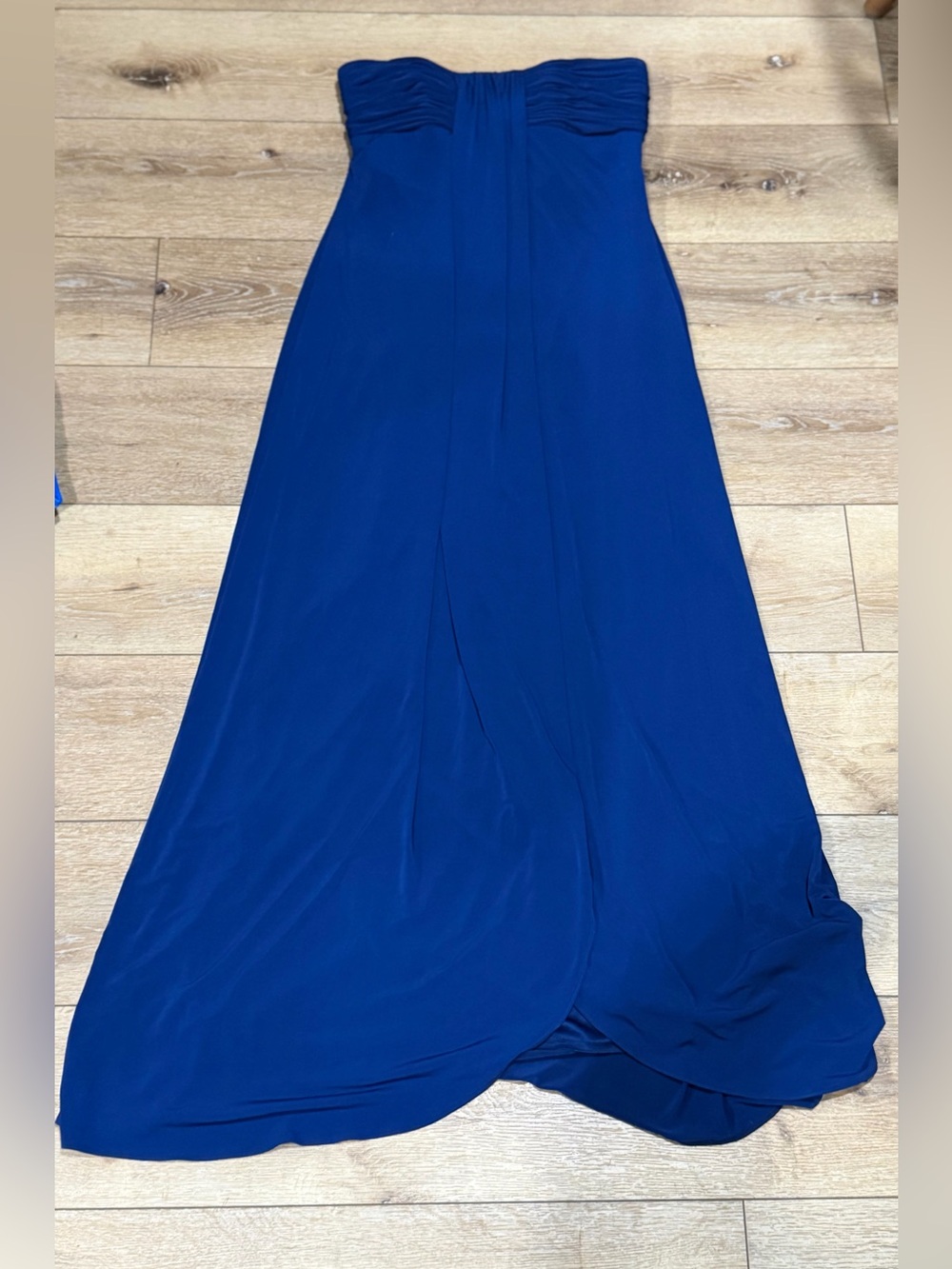 Alfred Angelo Navy Midnight Sky Strapless Bridesmaid Dress size 10 Chiffon